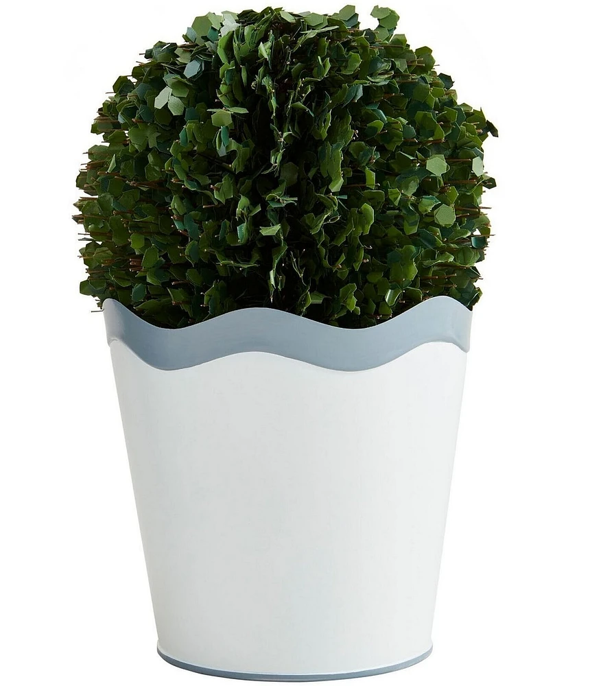 Mud Pie Garden Collection Scalloped Boxwood Topiary Pot