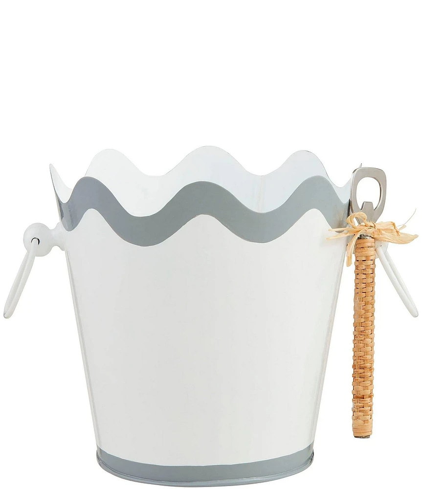 Mud Pie Happy Everything Wavy Ice Bucket 2-Piece Set