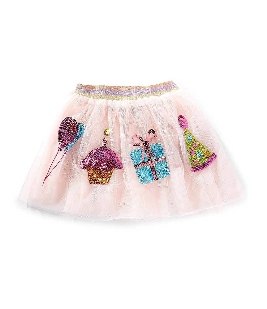 Mud Pie Little Girls Sequin Birthday-Icon Tutu Skirt
