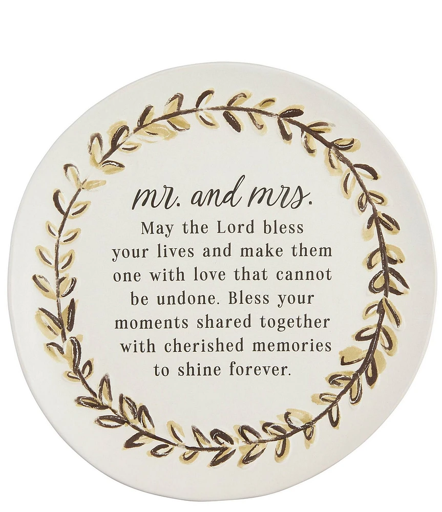 Mud Pie Wedding Mr & Mrs Blessing Plate
