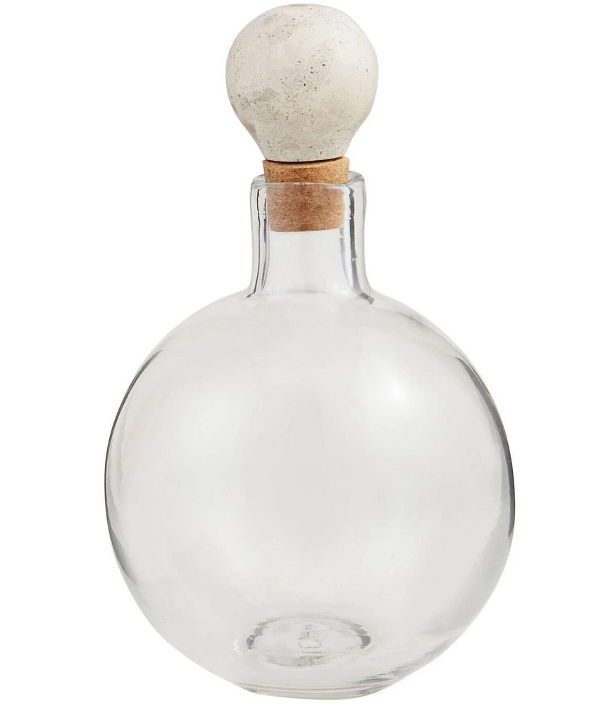 Mud Pie Westport Short Marble Glass Decanter with Marble Topper