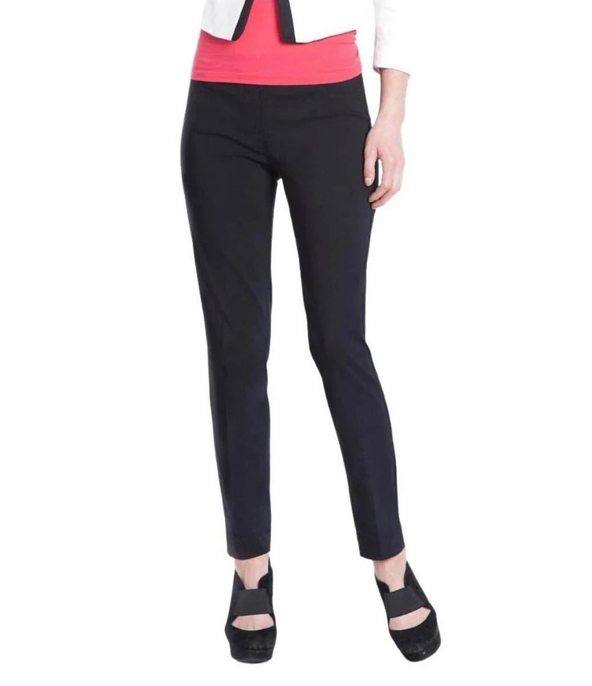 Slimsation® by Multiples Petite Size Stretch Twill Pull-On Straight Ankle Pants