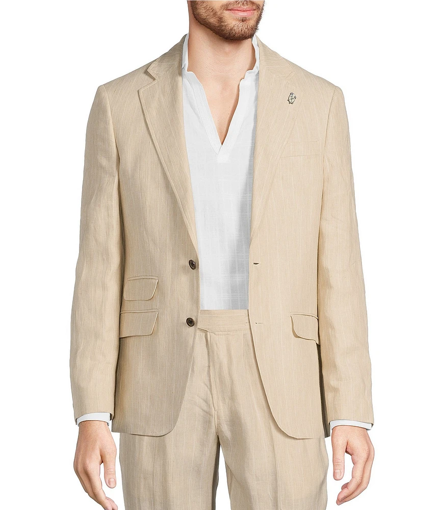 Murano Baird McNutt Linen Slim Fit Stripe Blazer