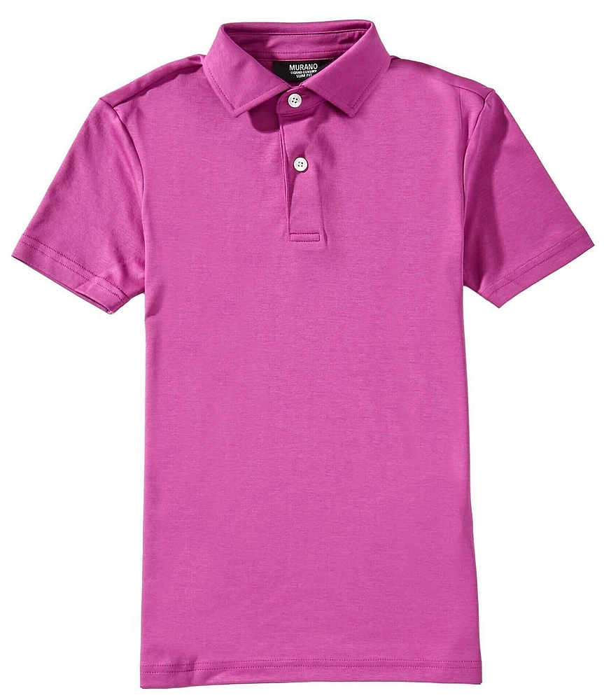 Murano Big Boys Liquid Luxury Slim Fit Solid Interlock Polo Shirt