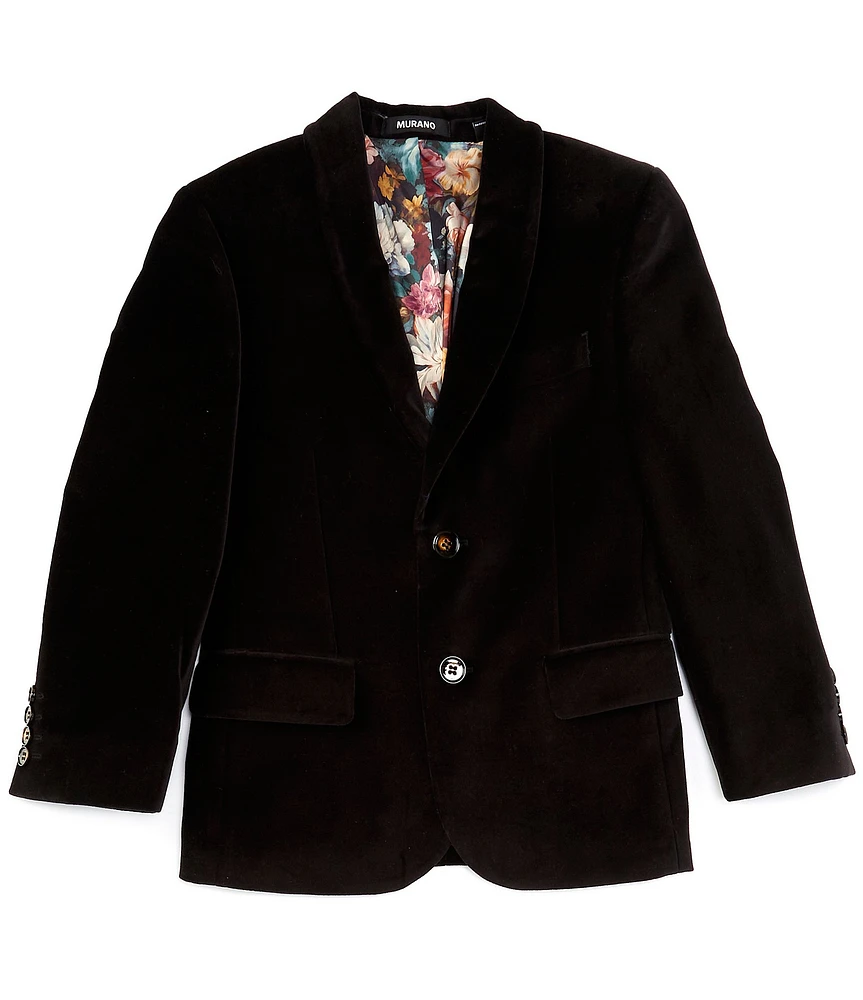 Murano Big Boys Velvet Shawl Collar Blazer
