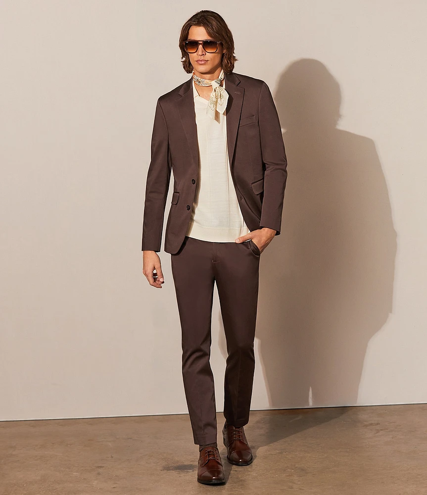 Murano Crocodile World Collection Evan Extra Slim Fit Sateen Suit Separates Dress Pants