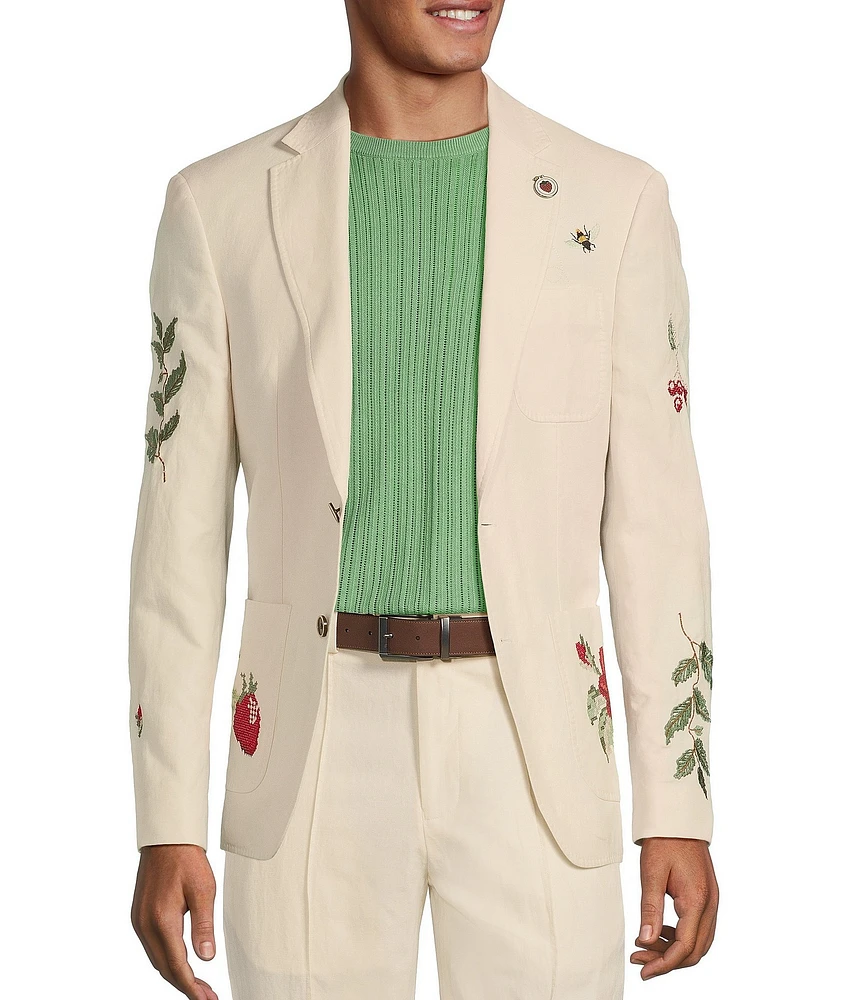 Murano From The Garden Collection Slim Fit Embroidered Blazer