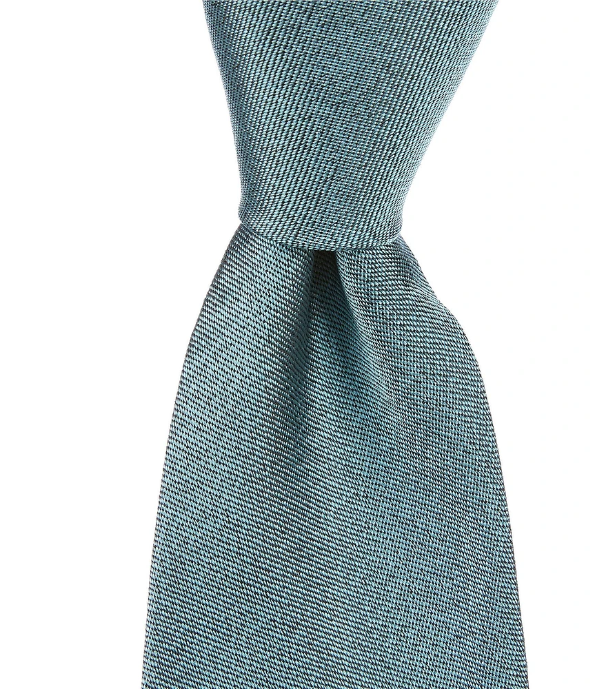Murano Big & Tall Oscar Solid 3 1/8#double; Woven Silk Tie