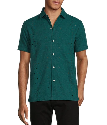 Murano Shape of Water Collection Slim Fit Short Sleeve Woven Shirt