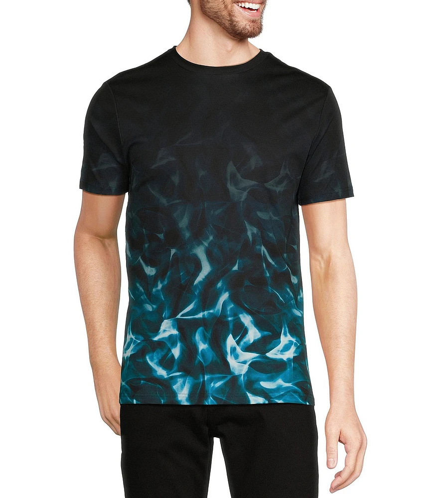 Murano Shape of Water Collection Slim Fit Water Print Short Sleeve T-Shirt
