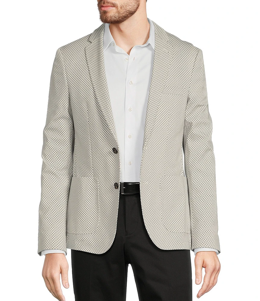 Murano Slim Fit Patterned Knit Suit Separates Blazer