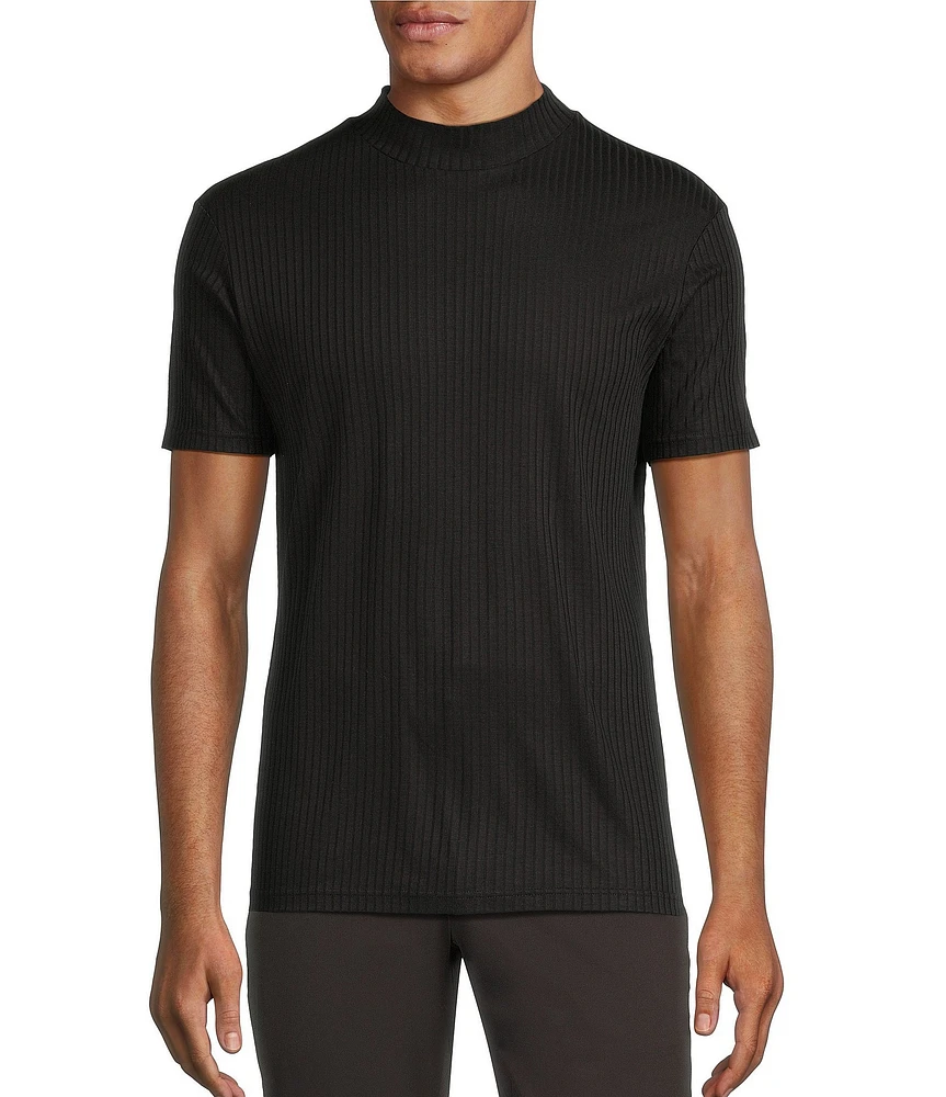 Murano Solid Short Sleeve Mock Neck Pullover