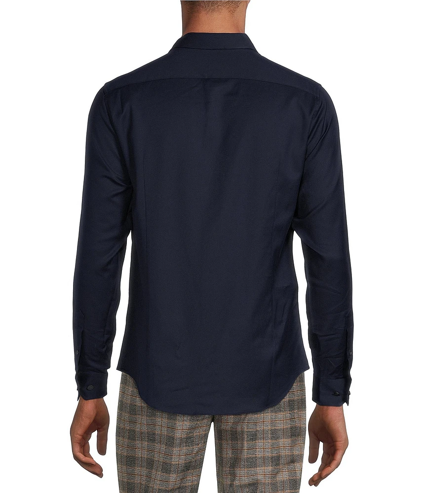 Murano Wardrobe Essentials Slim-Fit Textured Spread-Collar Woven Sportshirt