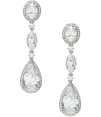 Nadri Oval Cubic Zirconia Crystal Linear Earrings