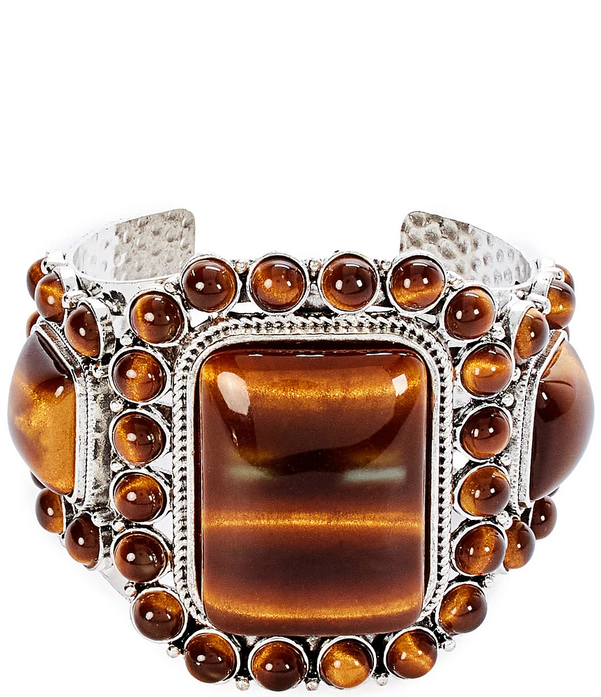 Natasha Accessories Stone Western Statement Cuff Bracelet