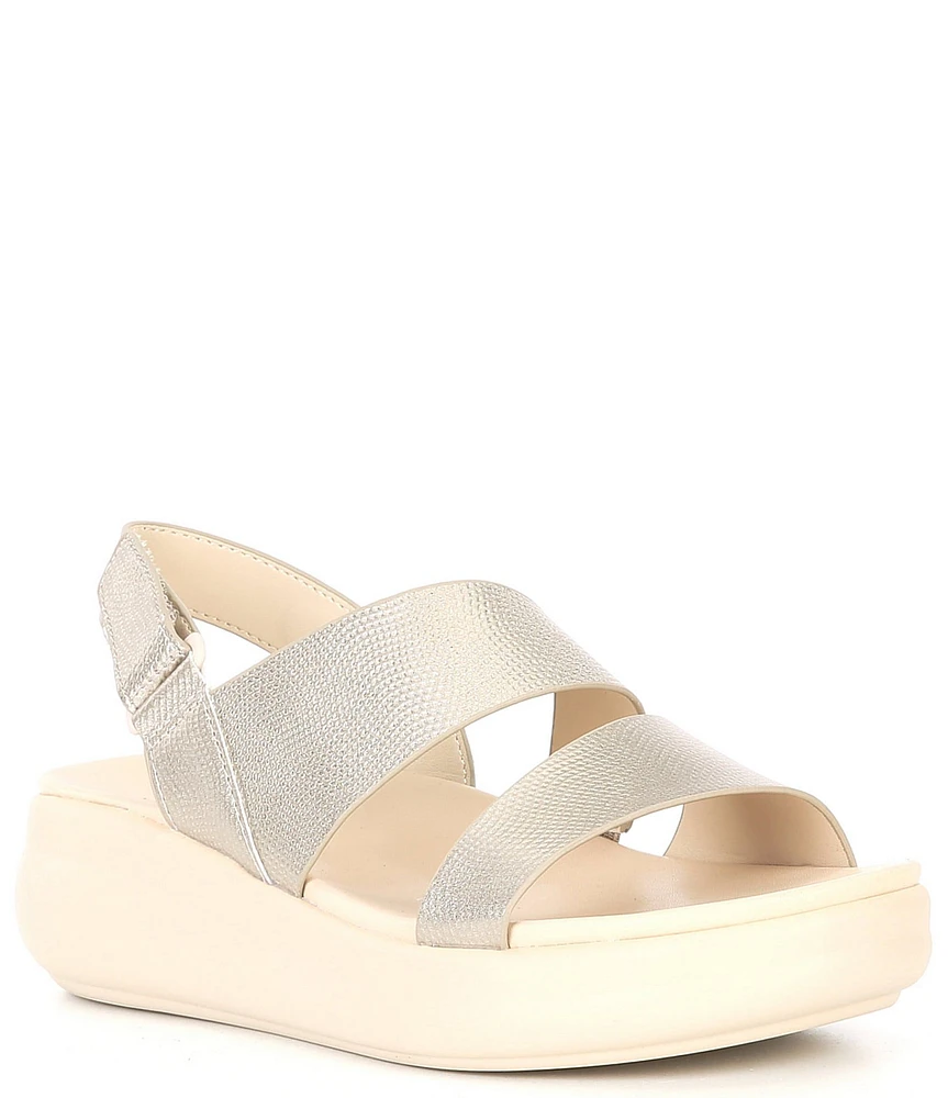 Naturalizer Darby Embossed Metallic Wedge Slingback Sandals