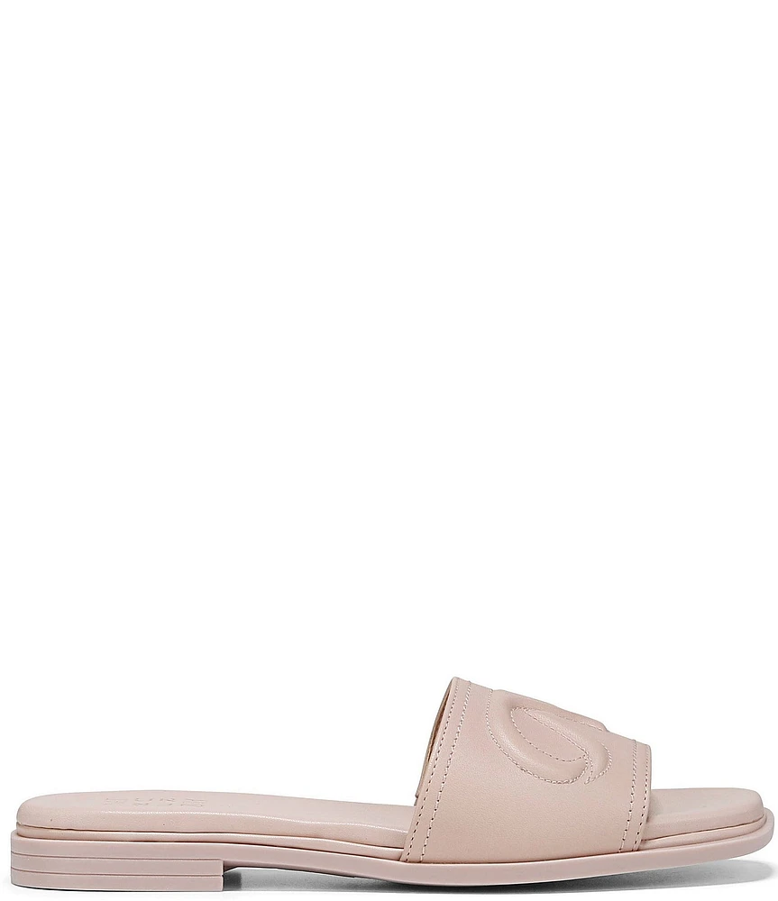 Naturalizer Genevieve Leather Logo Slide Sandals