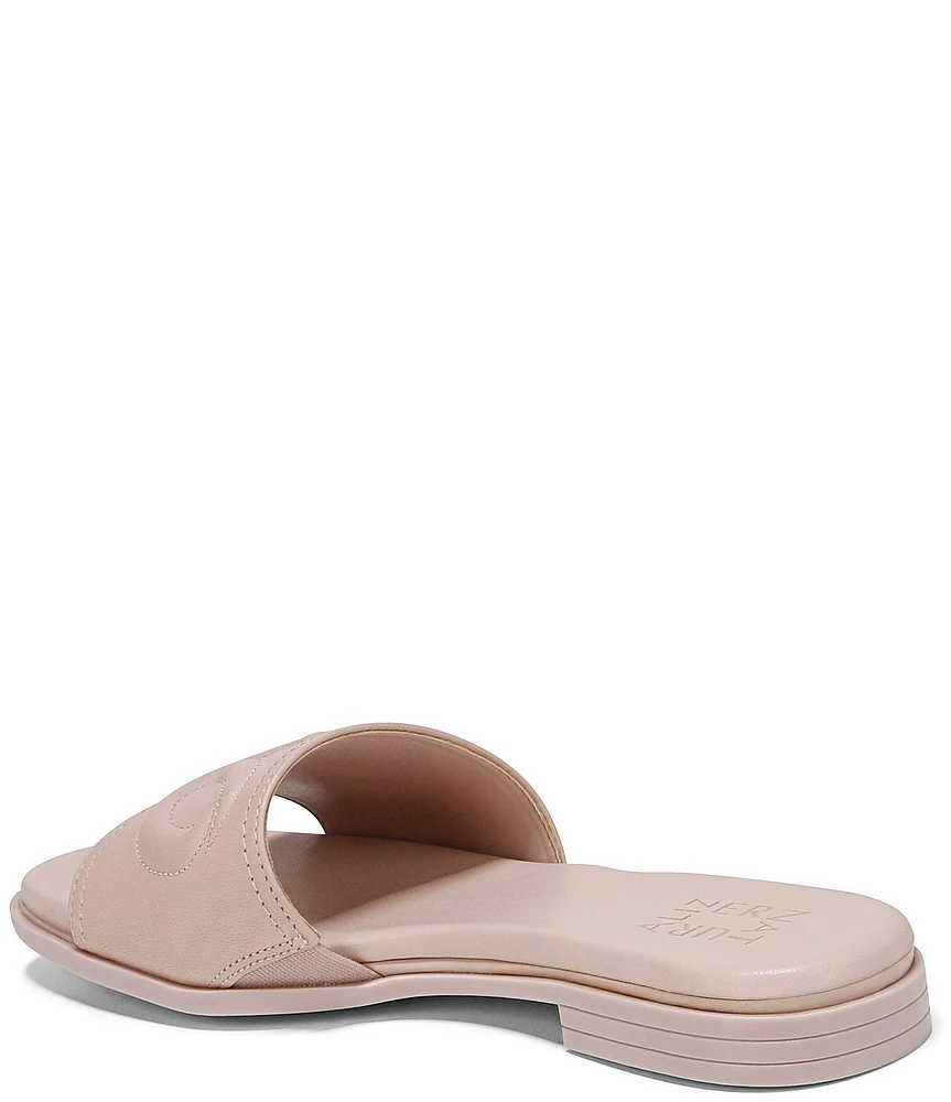 Naturalizer Genevieve Leather Logo Slide Sandals