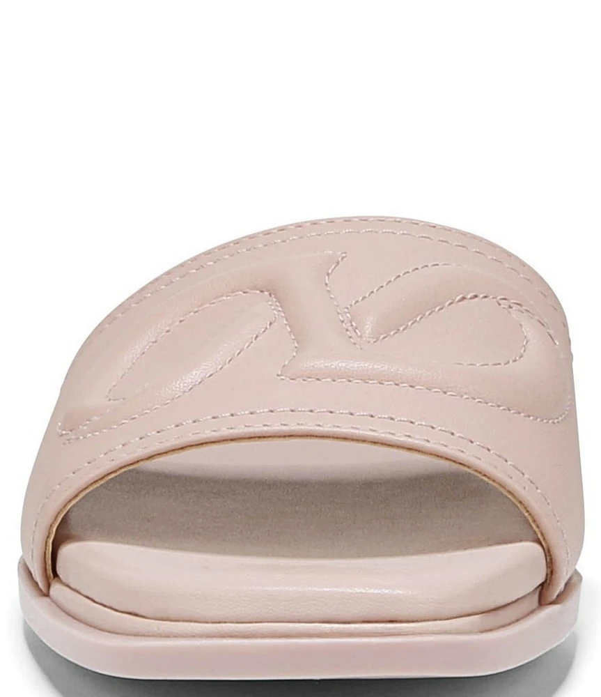 Naturalizer Genevieve Leather Logo Slide Sandals