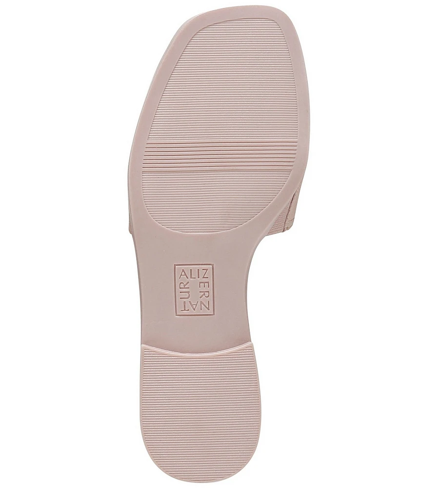 Naturalizer Genevieve Leather Logo Slide Sandals