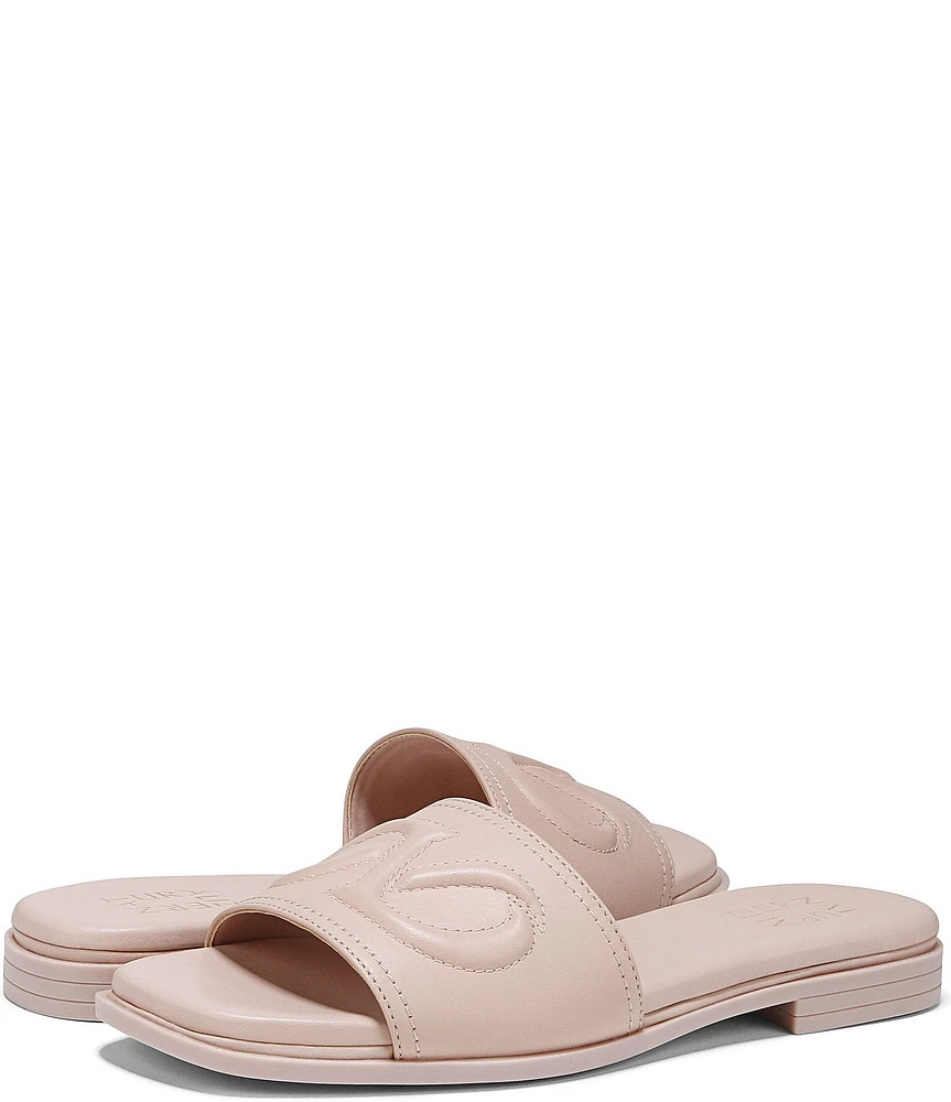 Naturalizer Genevieve Leather Logo Slide Sandals