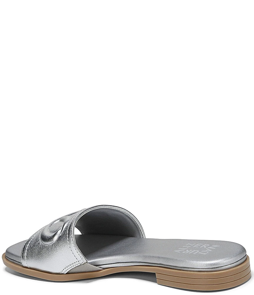 Naturalizer Genevieve Leather Logo Slide Sandals