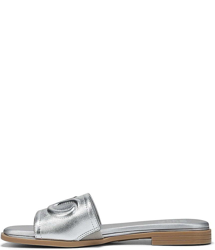 Naturalizer Genevieve Leather Logo Slide Sandals