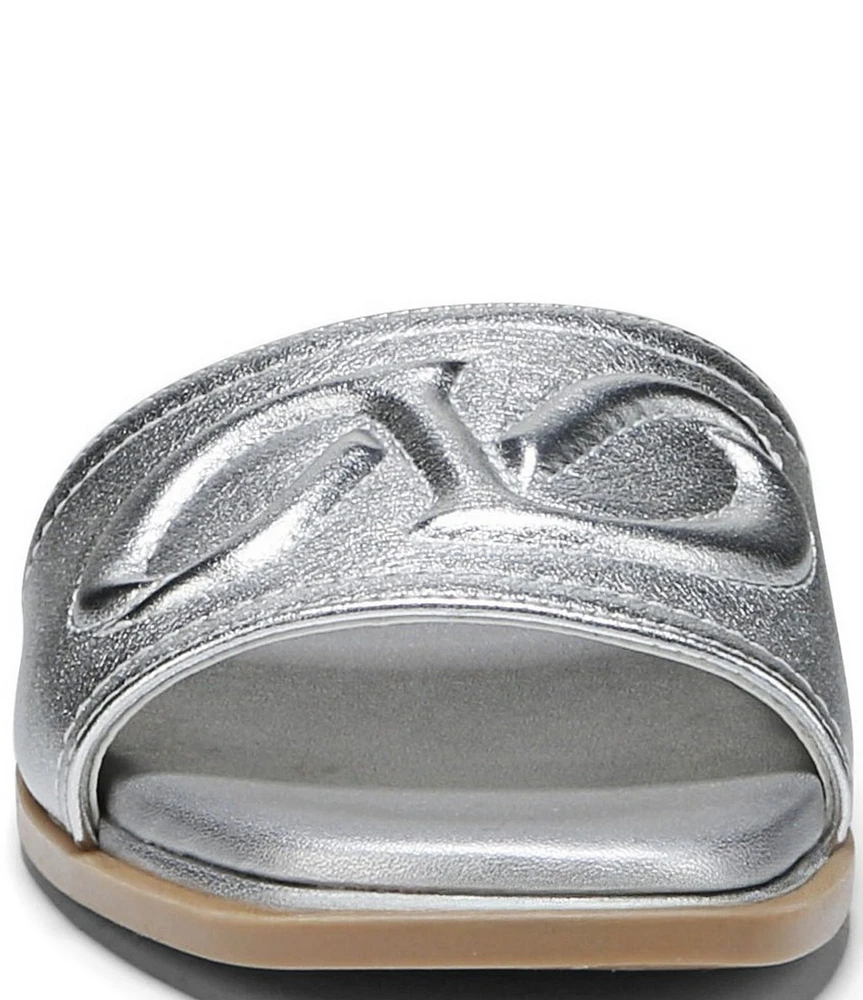 Naturalizer Genevieve Leather Logo Slide Sandals