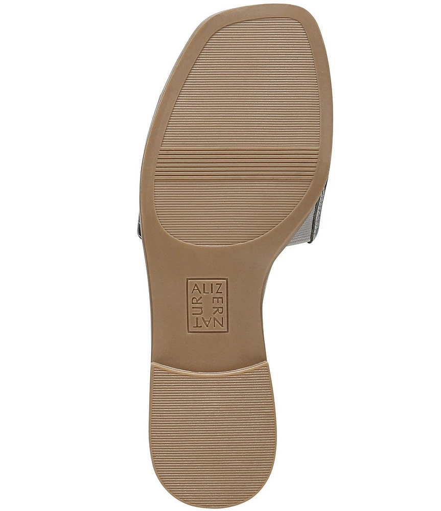 Naturalizer Genevieve Leather Logo Slide Sandals