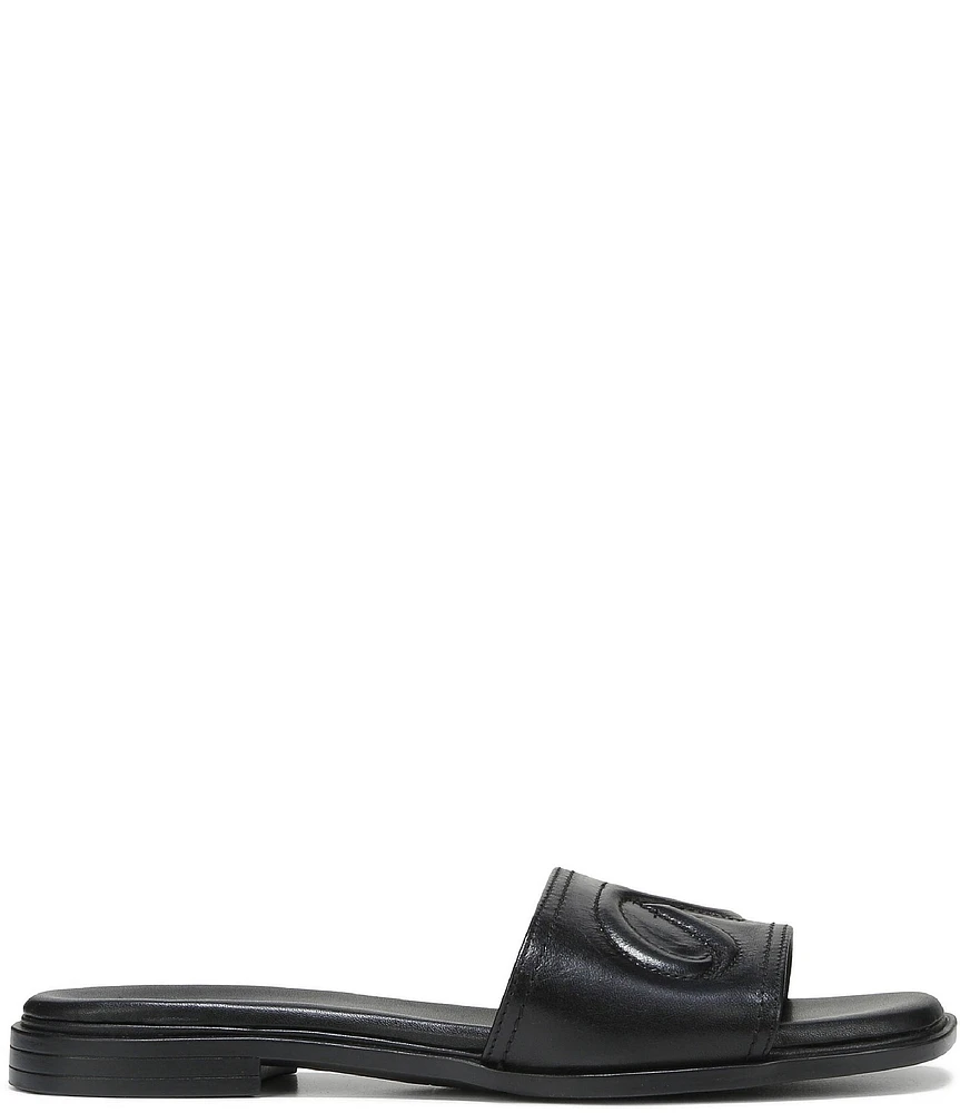 Naturalizer Genevieve Leather Logo Slide Sandals