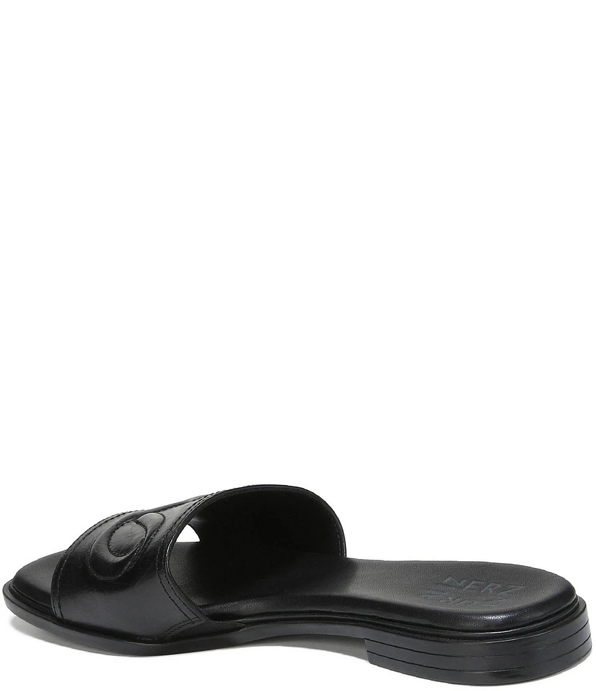 Naturalizer Genevieve Leather Logo Slide Sandals