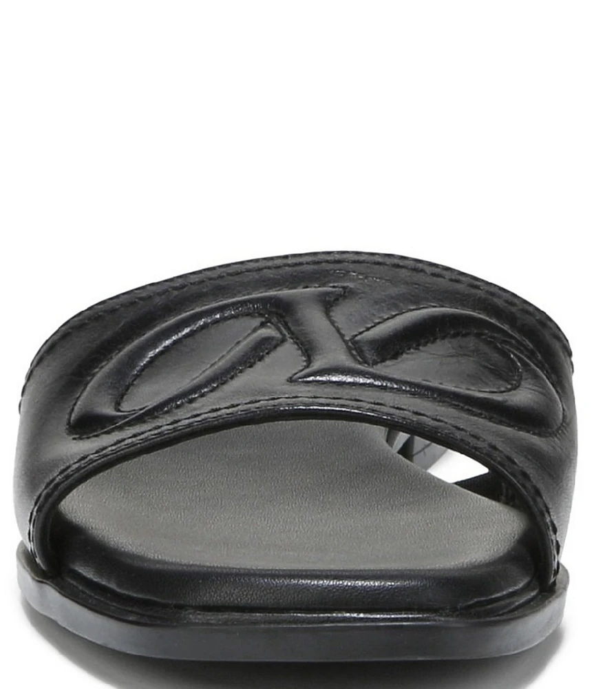 Naturalizer Genevieve Leather Logo Slide Sandals