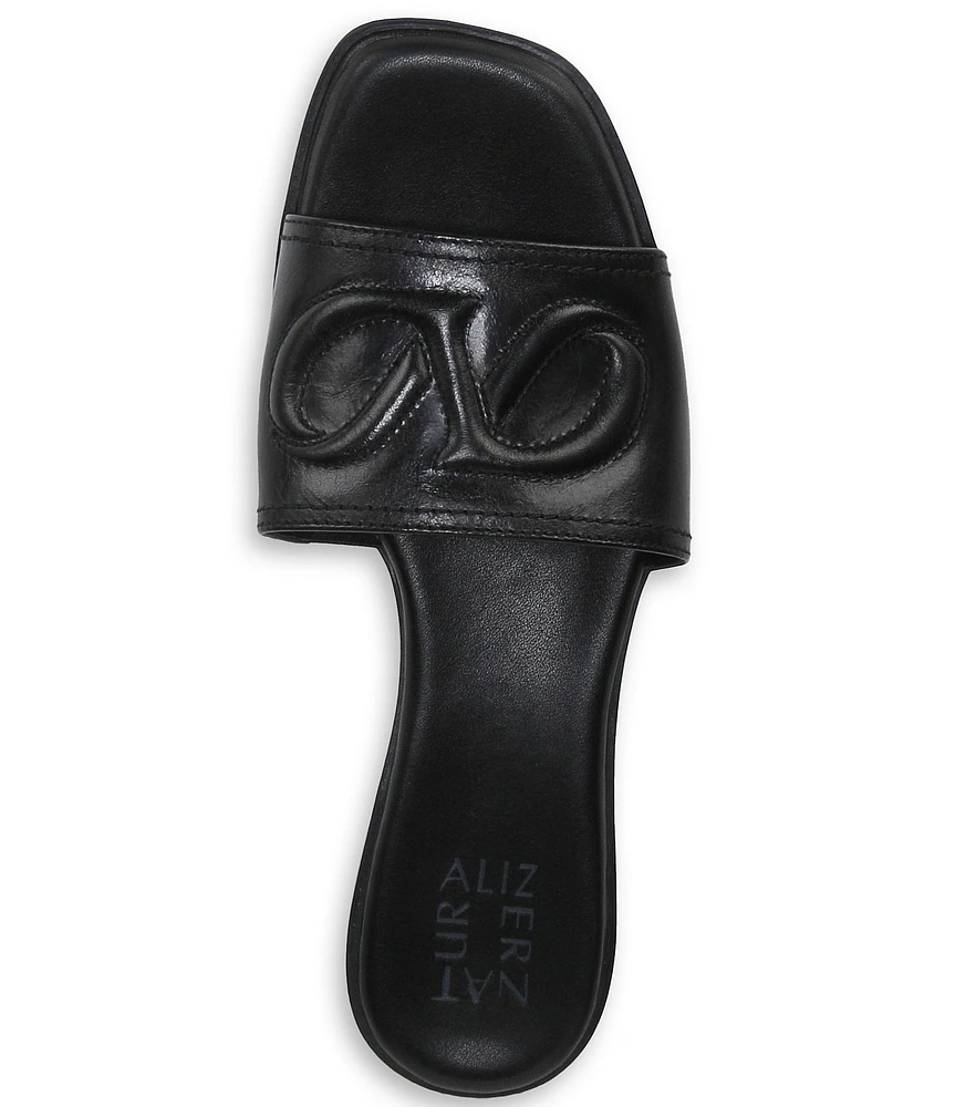 Naturalizer Genevieve Leather Logo Slide Sandals