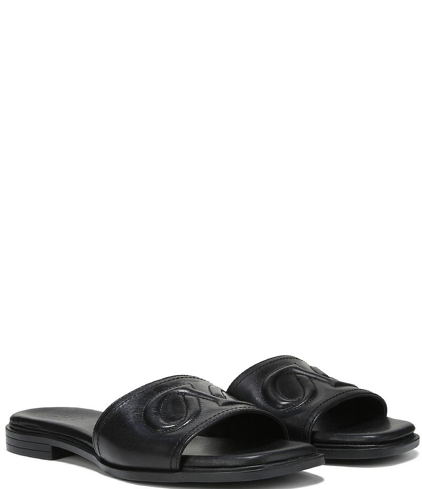 Naturalizer Genevieve Leather Logo Slide Sandals