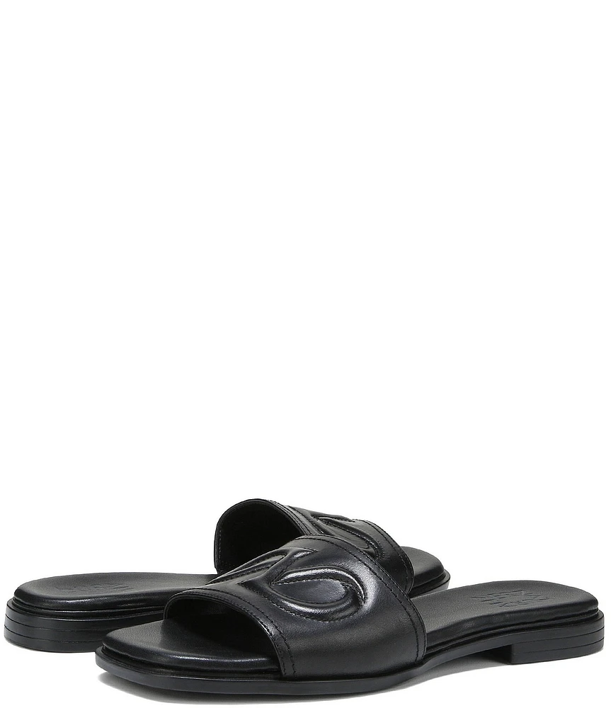 Naturalizer Genevieve Leather Logo Slide Sandals