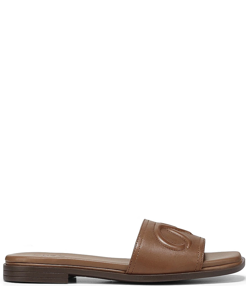 Naturalizer Genevieve Leather Logo Slide Sandals