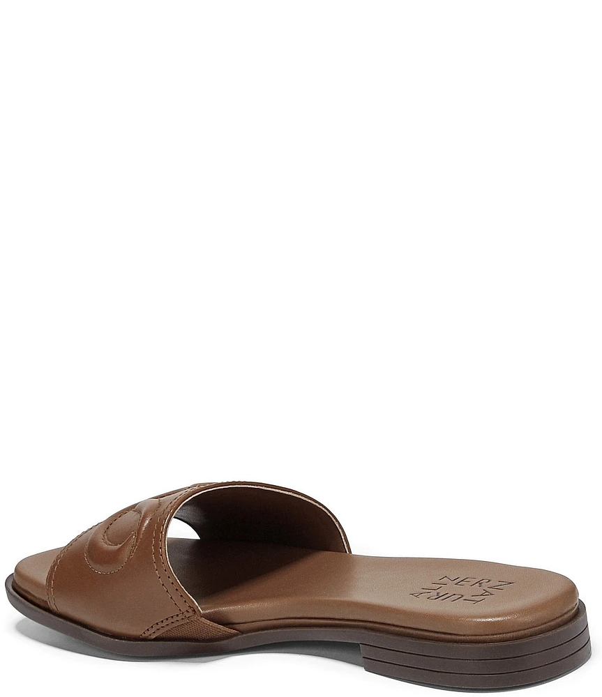 Naturalizer Genevieve Leather Logo Slide Sandals
