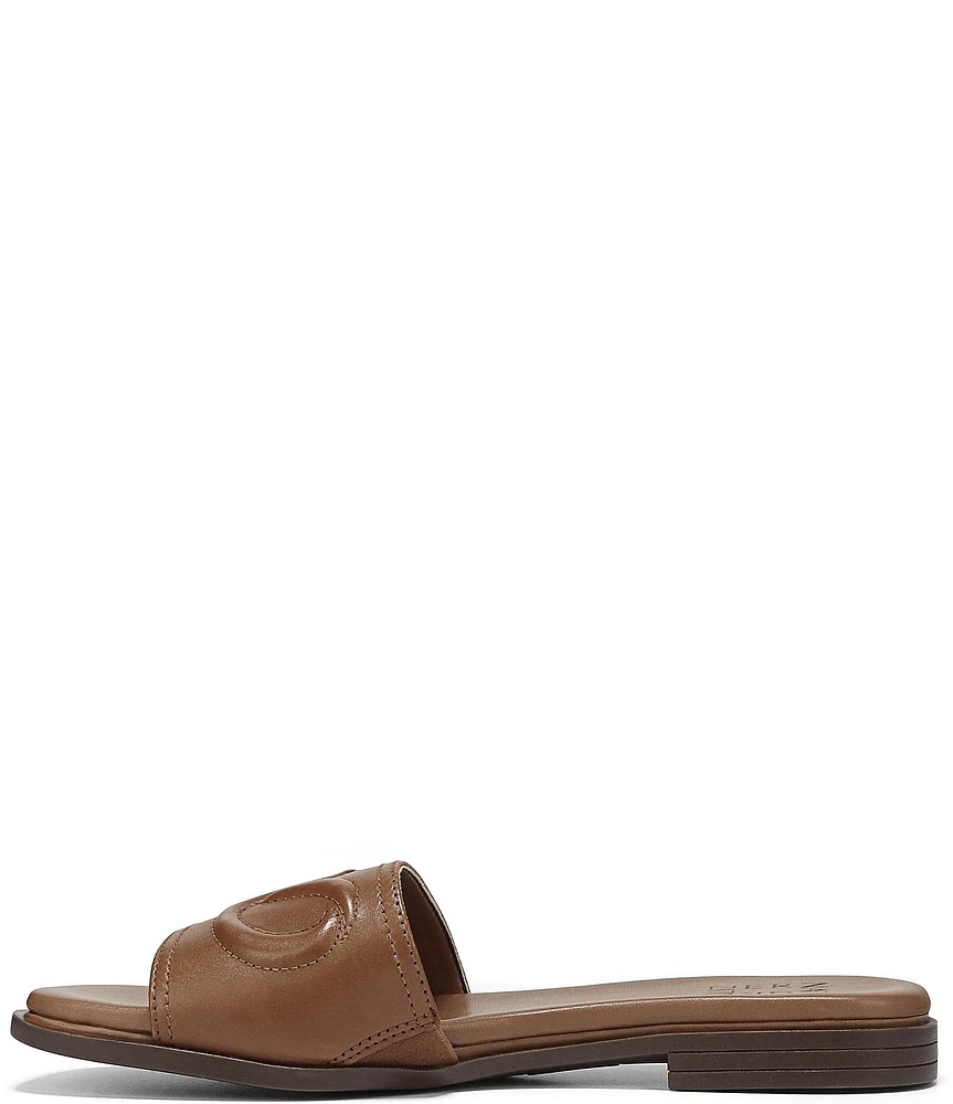 Naturalizer Genevieve Leather Logo Slide Sandals