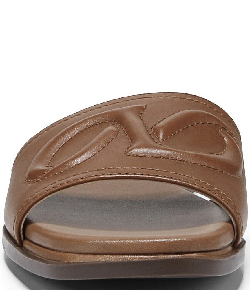 Naturalizer Genevieve Leather Logo Slide Sandals