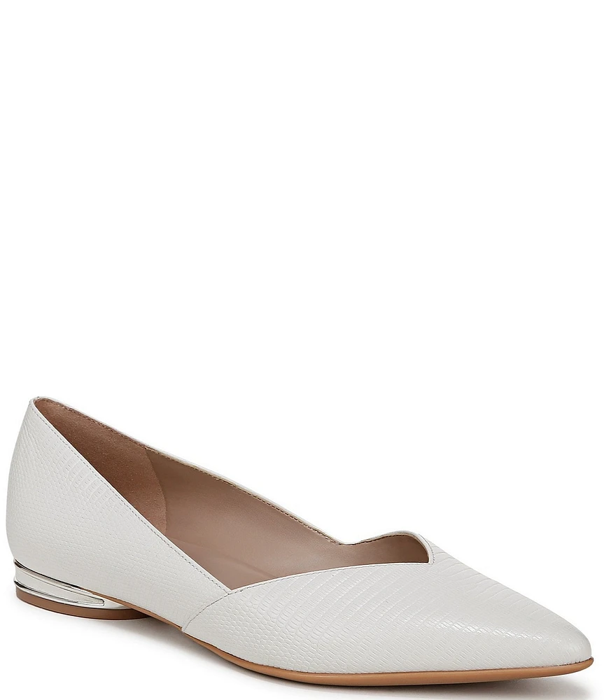 Naturalizer Havana Lizard Embossed Leather Pointed Toe Dress Flats