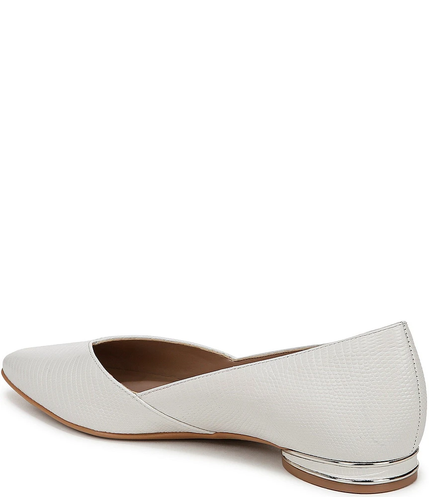 Naturalizer Havana Lizard Embossed Leather Pointed Toe Dress Flats