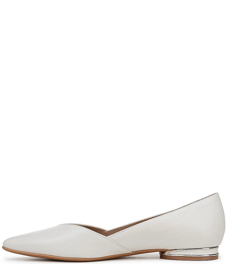 Naturalizer Havana Lizard Embossed Leather Pointed Toe Dress Flats