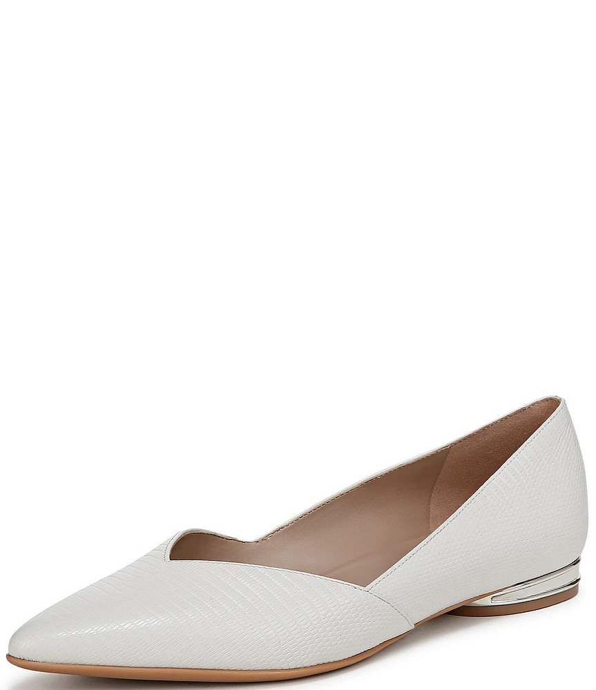 Naturalizer Havana Lizard Embossed Leather Pointed Toe Dress Flats