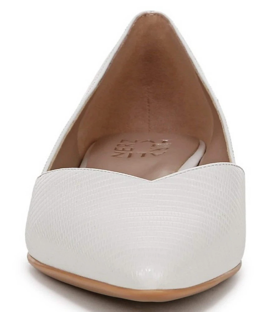 Naturalizer Havana Lizard Embossed Leather Pointed Toe Dress Flats
