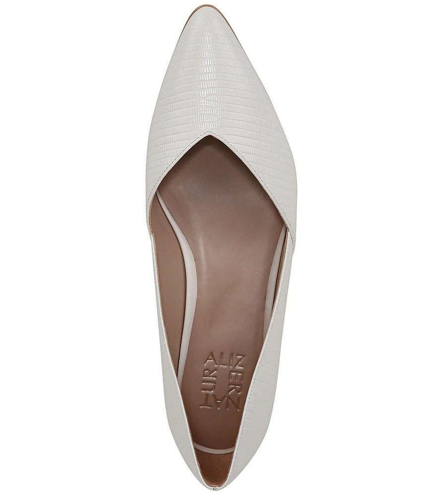 Naturalizer Havana Lizard Embossed Leather Pointed Toe Dress Flats