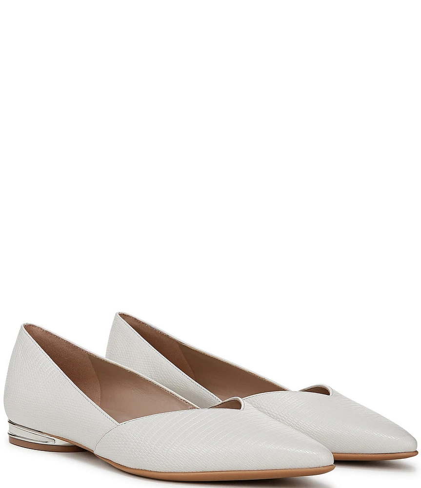 Naturalizer Havana Lizard Embossed Leather Pointed Toe Dress Flats