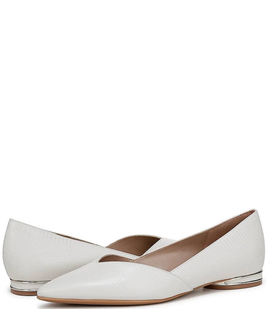 Naturalizer Havana Lizard Embossed Leather Pointed Toe Dress Flats