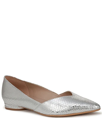 Naturalizer Havana Snake Embossed Metallic Pointed Toe Dress Flats