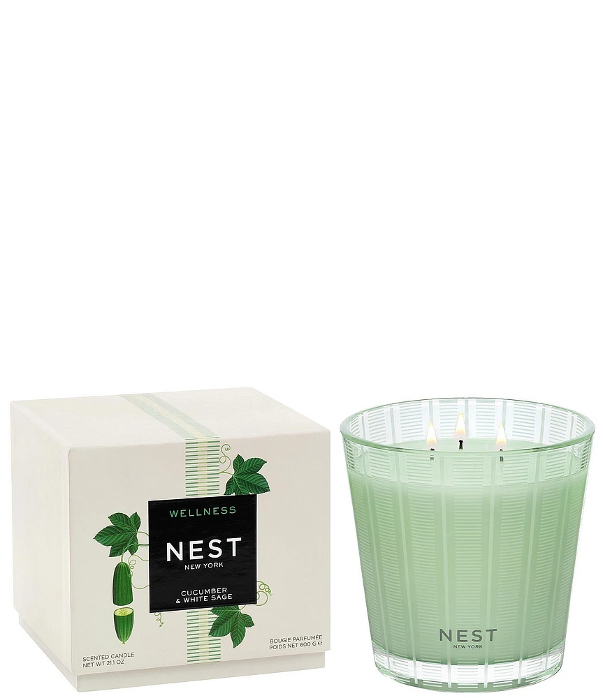 NEST New York Cucumber & White Sage 3-Wick Candle