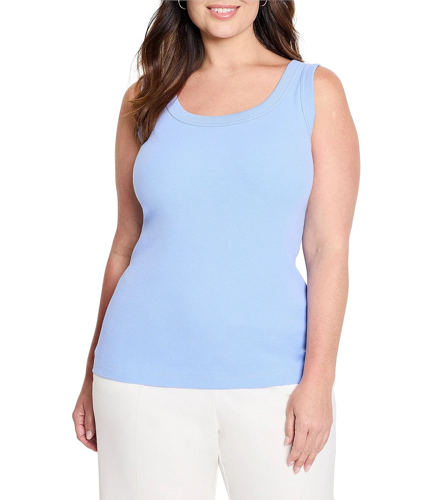 NIC + ZOE Plus Size Perfect Knit Scoop Neck Sleeveless Tank
